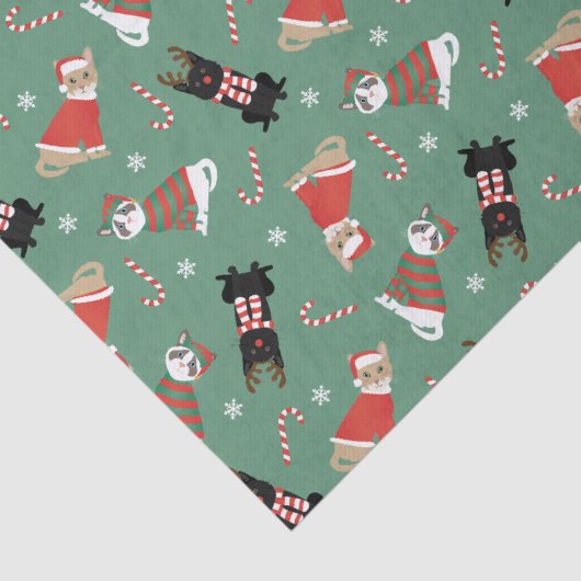 Meowy kerstkatten tissuepapier (Detail)