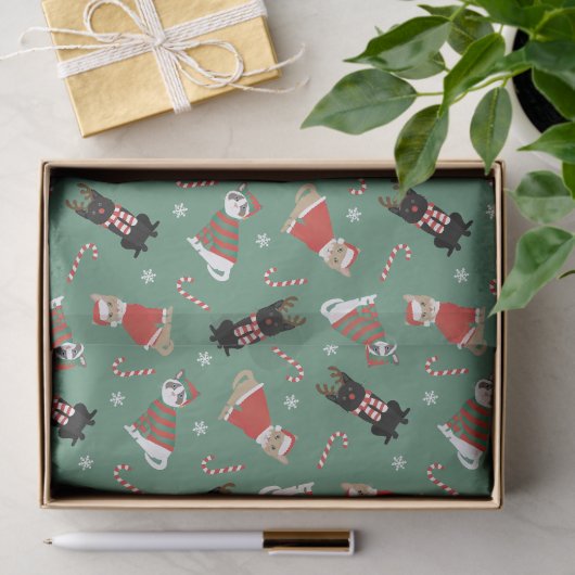 Meowy kerstkatten tissuepapier (Geschenk)