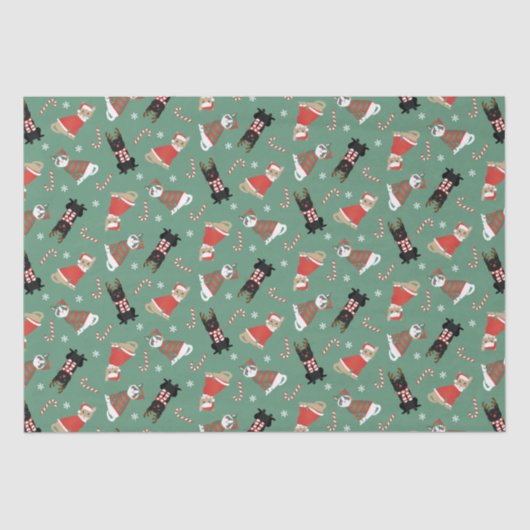 Meowy kerstkatten tissuepapier (Voorkant)