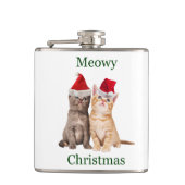 Meowy kerstkeukenfles heupfles (Voorkant)