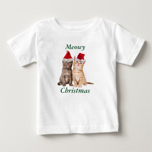 Meowy kerstkeuten Baby Shirt (Voorkant)
