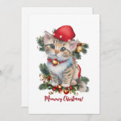 Meowy Kerstkitten Kerstmis Feestdagenkaart (Voorkant / Achterkant)