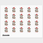 Meowy Kerstkitten Kerstmis Vierkante Sticker (Vel)