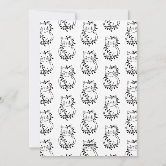 Meowy kerstkleur Uw eigen kat in licht Feestdagenkaart (Achterkant)