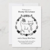 Meowy Kerstkleur Uw eigen koffertje Feestdagenkaart (Voorkant)