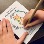 Meowy Kerstkleur Uw eigen koffertje in de Scarf Feestdagenkaart