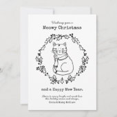 Meowy Kerstkleur Uw eigen koffertje in de Scarf Feestdagenkaart (Voorkant)