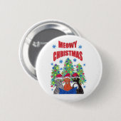 Meowy kerstknop ronde button 5,7 cm (Voorkant /achterkant)