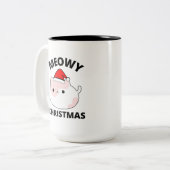 Meowy kerstkoffie Mok (Voorkant links)