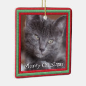 Meowy kerstLijst  Kat Keramisch Ornament (Rechts)