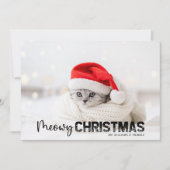 Meowy Kerstmis 3 Fotocaat Lover Pet Holiday Card Feestdagenkaart (Voorkant)