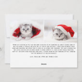 Meowy Kerstmis 3 Fotocaat Lover Pet Holiday Card Feestdagenkaart (Achterkant)