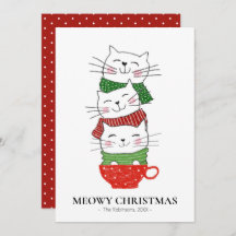 Meowy Kerstmis 3-kattenbekertjes