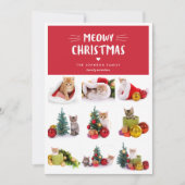 Meowy Kerstmis 9 Cat Foto Collage Kerstmis Kaart (Voorkant)