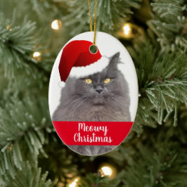 Meowy Kerstmis, aangepast aan de huisraad Keramisch Ornament