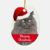 Meowy Kerstmis, aangepast aan de huisraad Keramisch Ornament (Voorkant)