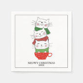 Meowy Kerstmis, aangepast kerstbekertje Scarves Cu Servet (Voorkant)