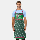 Meowy Kerstmis Apron Red en Green Schort (Gedragen)