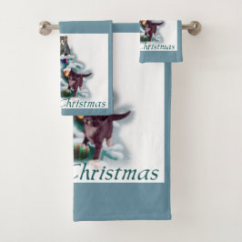 Meowy Kerstmis Bad Handdoek