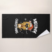 meowy kerstmis badhanddoek (Badhanddoek)