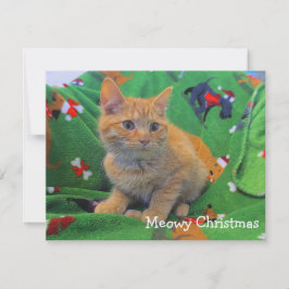 Meowy Kerstmis Bedankkaart