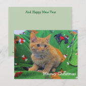 Meowy Kerstmis Bedankkaart (Voorkant / Achterkant)