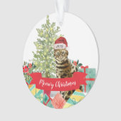 Meowy Kerstmis Bengal Cat Ornament (voorkant)