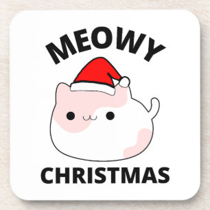 Meowy Kerstmis Bier Onderzetter