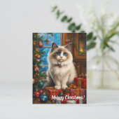 Meowy Kerstmis! Briefkaart (Staand voorkant)