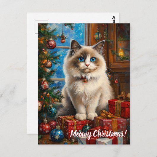 Meowy Kerstmis! Briefkaart (Voorkant / Achterkant)