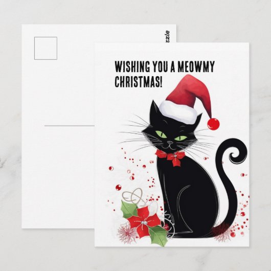 Meowy Kerstmis! Briefkaart (Voorkant / Achterkant)