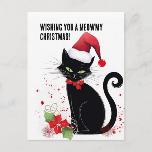 Meowy Kerstmis! Briefkaart (Voorkant)