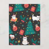 Meowy Kerstmis Briefkaart (Voorkant)