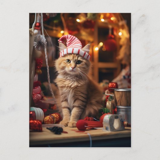 Meowy Kerstmis! Briefkaart (Voorkant)