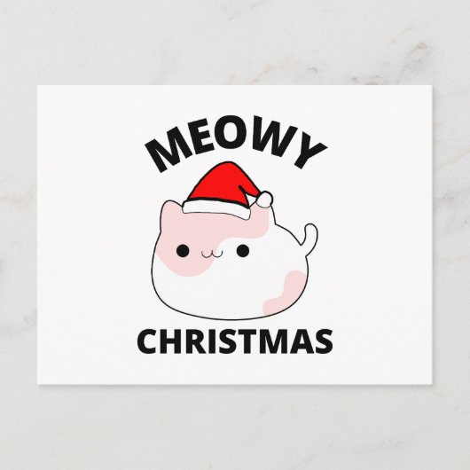 Meowy Kerstmis Briefkaart (Voorkant)