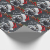Meowy Kerstmis Britse Korthaar Santa Cat Cadeaupapier (Hoek)