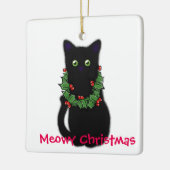 Meowy Kerstmis | cadeau voor kattenliefhebbers | z Keramisch Ornament (Links)