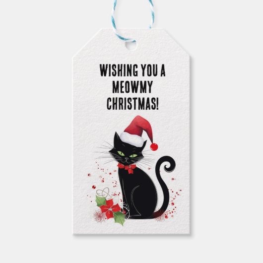 Meowy Kerstmis! Cadeaulabel (Voorkant)