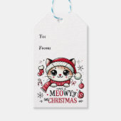 Meowy Kerstmis Cadeaulabel (Voorkant)