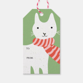 Meowy Kerstmis Cadeaulabel