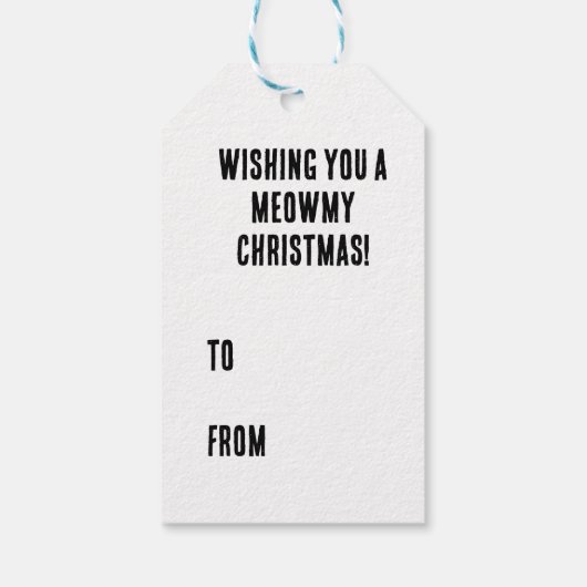 Meowy Kerstmis! Cadeaulabel (Achterkant)