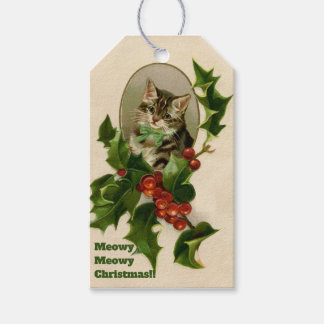 Meowy Kerstmis Cadeaulabel