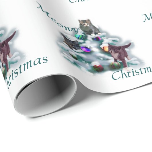 Meowy Kerstmis Cadeaupapier (Rol Hoek)