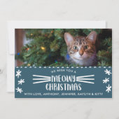 Meowy Kerstmis | Cat Holiday Foto Feestdagenkaart (Voorkant)