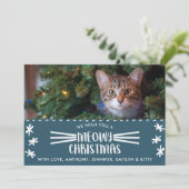 Meowy Kerstmis | Cat Holiday Foto Feestdagenkaart (Staand voorkant)