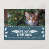 Meowy Kerstmis | Cat Holiday Foto Feestdagenkaart (Voorkant)