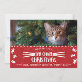 Meowy Kerstmis | Cat Holiday Foto Feestdagenkaart (Voorkant)