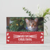 Meowy Kerstmis | Cat Holiday Foto Feestdagenkaart (Staand voorkant)