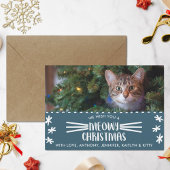 Meowy Kerstmis | Cat Holiday Foto Feestdagenkaart