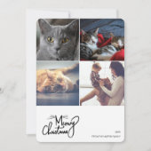 Meowy Kerstmis Custom 4 vierkante gevormde foto's Feestdagenkaart (Voorkant)